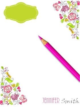 free stationery with hearts and flowers customized with your name