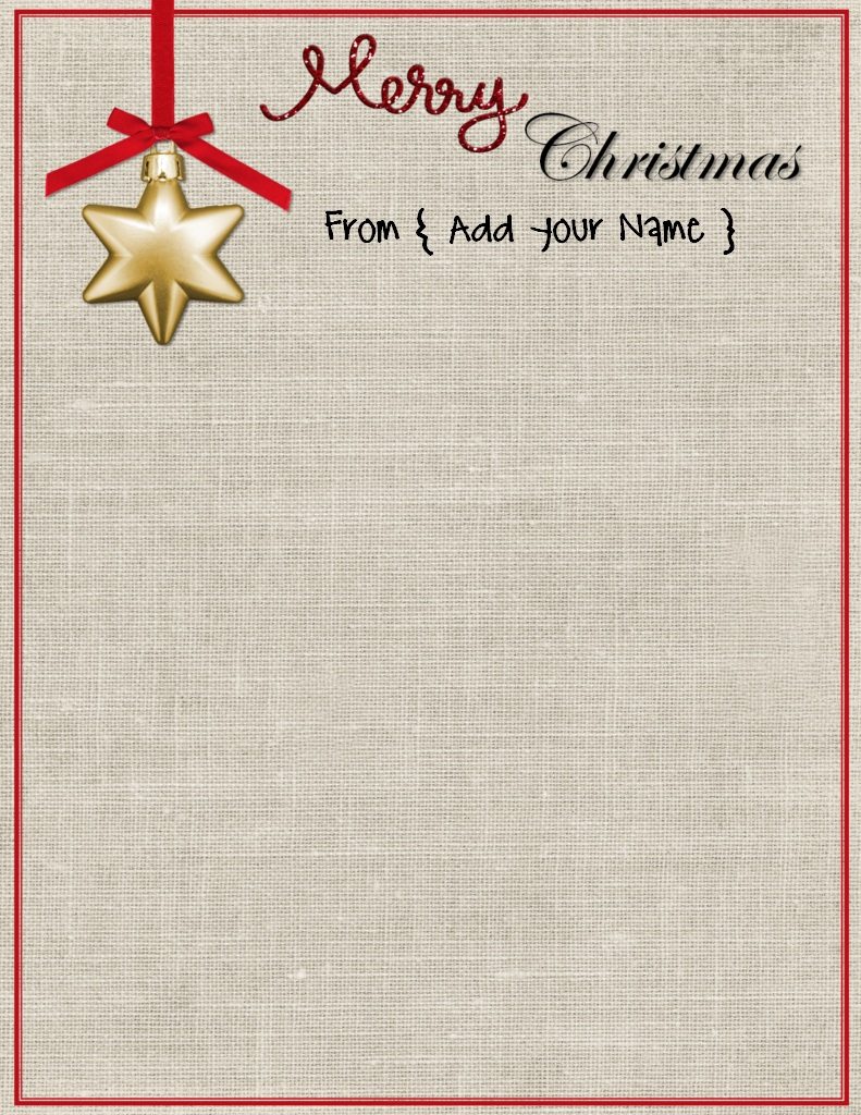 Free Personalized Christmas Stationery