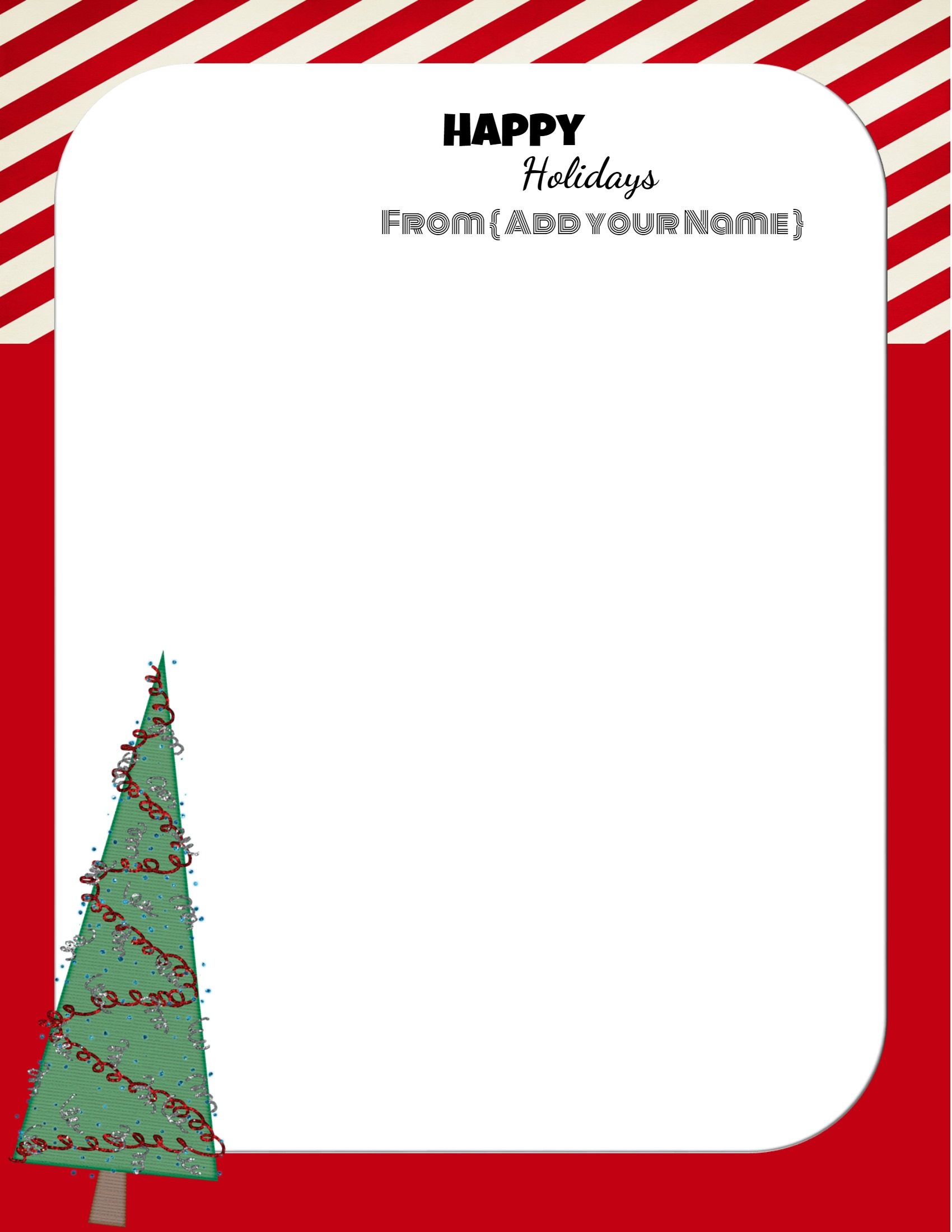 Free Personalized Christmas Stationery