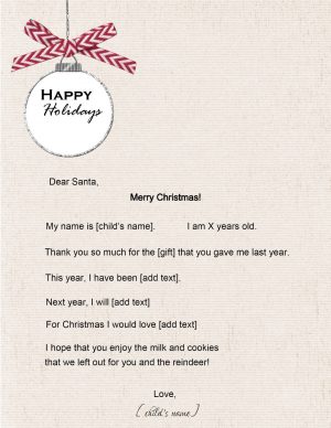 Free Letter to Santa