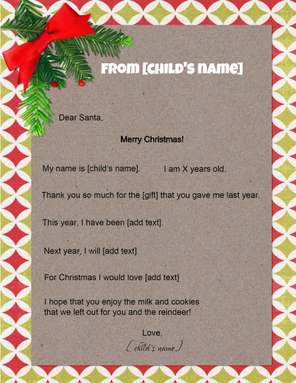 Free Letter to Santa