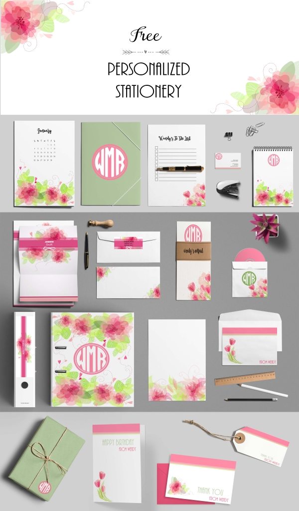 Free Custom Pink Stationery Set Customize Online And Print At Home