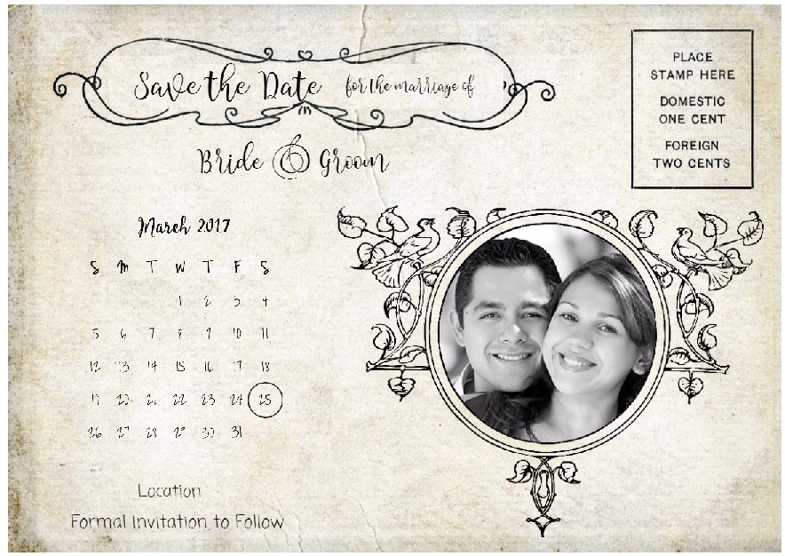 Vintage Save The Date Postcards Free Customize Online